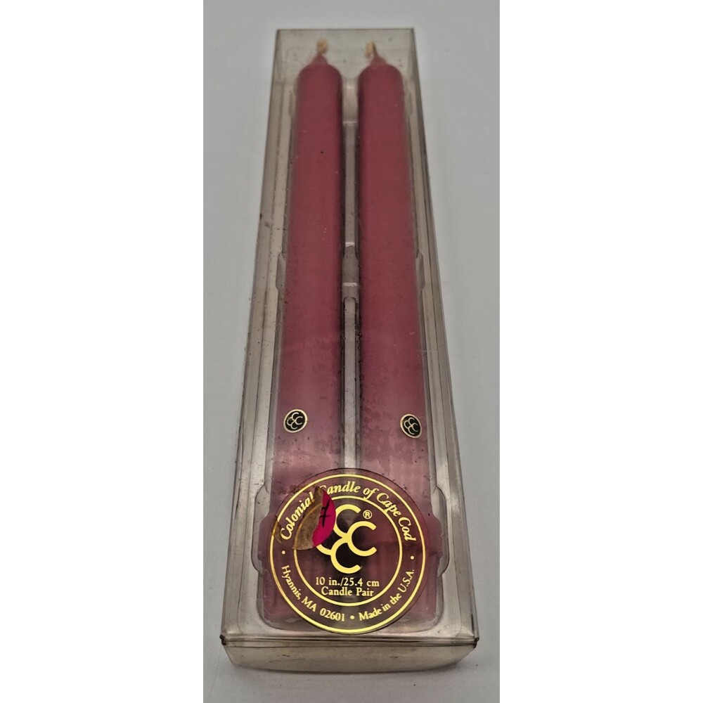 Colonial Candle of Cape Cod 10” Tapers Colonial Rose NEW